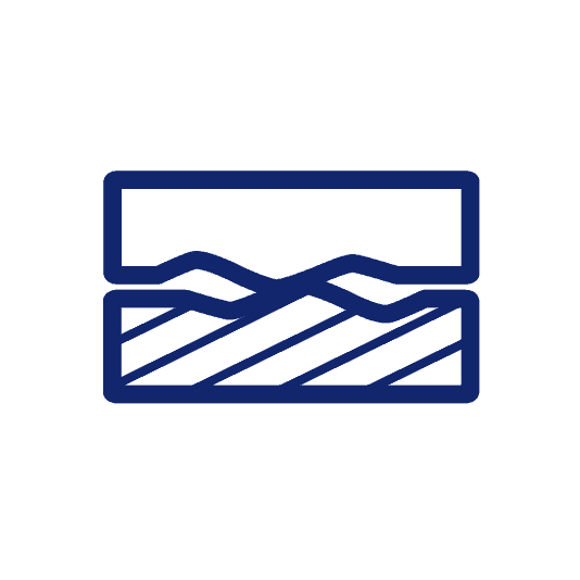 Icons - Blue_Adhesive Wear Two rectangle parts rubbing against each other