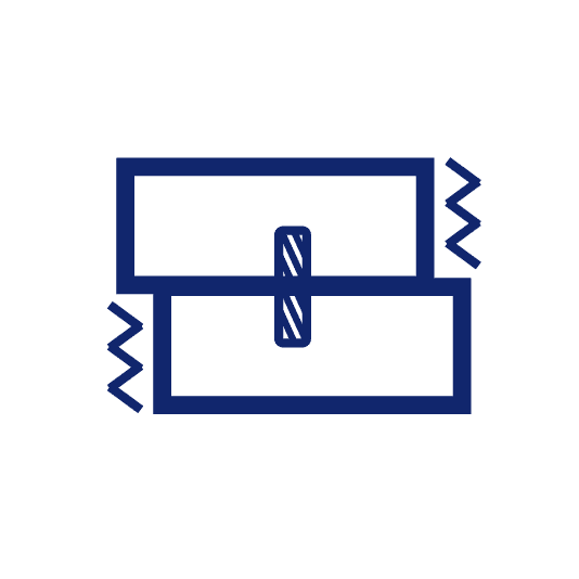 Icons - Blue_Anti-fretting Two rectangle vibrating together - fretting icon