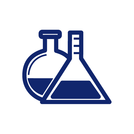 Icons - Blue_Chemical Resistance Chemical bottles icon