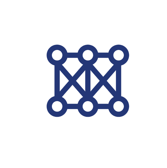 Icons - Blue_Good Integrity Blue rectangle line icon with cross lines showing good structure