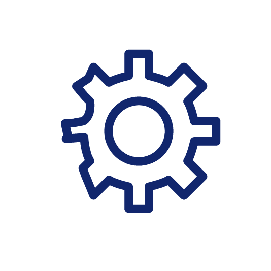 Icons - Blue_Reduce Wear Gear icon with worn edge
