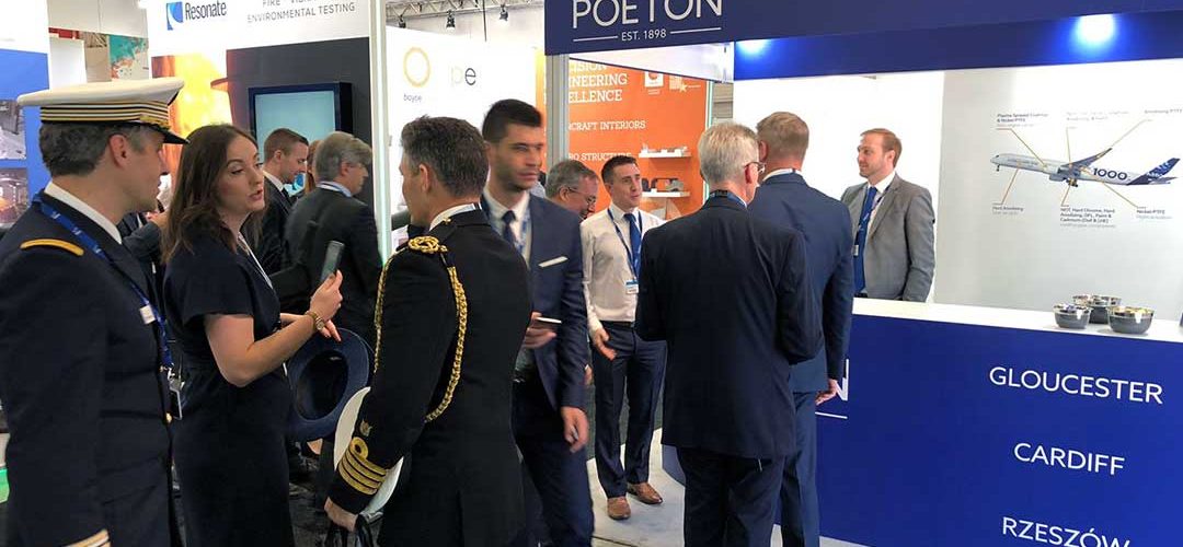 Poeton-visitors-Paris Visitors gather round Poeton stand at Paris Air Show