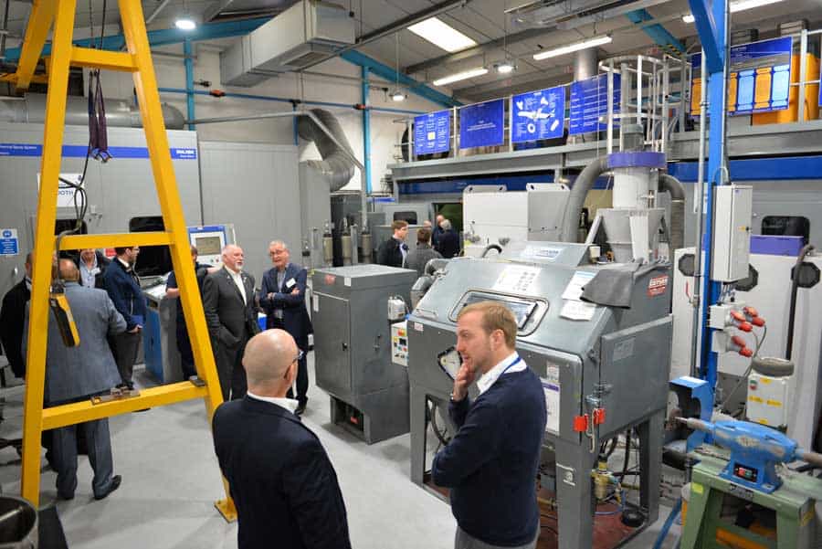 Thermal Spray facility Customer viewing the Poeton Industries thermal spray building